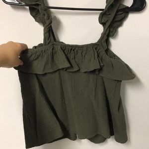Olive green crop top